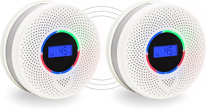 Kesymo 2Pack Upgraded Interlinked Smoke Carbon Monoxide Detector, Battery by Unknown