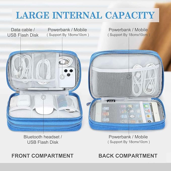 FYY Electronic Organizer, Large Travel Cable Organizer Bag Pouch Electronic - Image 3
