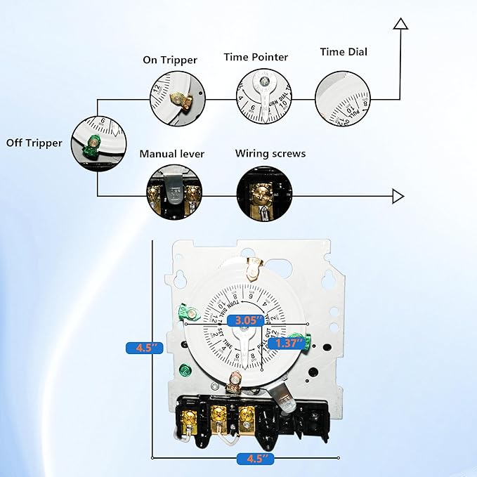 T101M Electromechanical Timer Switch Versatile Scheduling Manual Override - Image 4