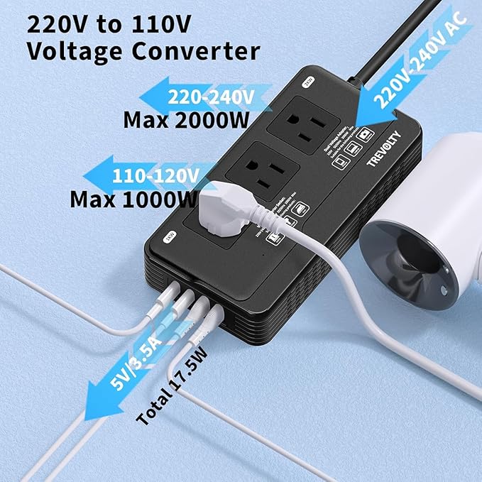 TREVOLTY 2000W Voltage Converter US to Europe - Image 4