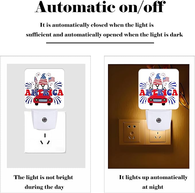 FSHVQKD Happy Independence Day Night Light, Plug Into Wall - Image 3