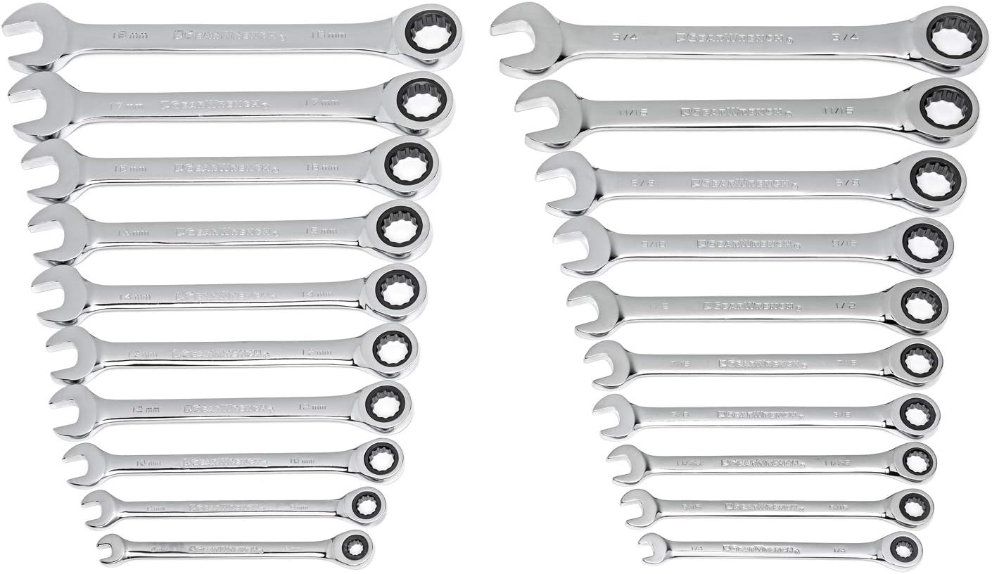 GEARWRENCH 20 Piece Ratcheting Wrench Set | SAE & Metric | 35720
