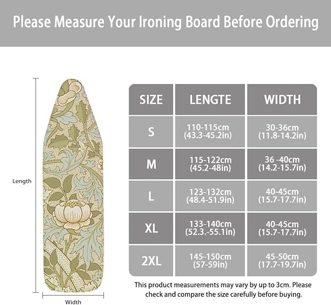 ZCFYGDX William Morris Prints Ironing Board Cover Easy Install St&ard Size - Image 6