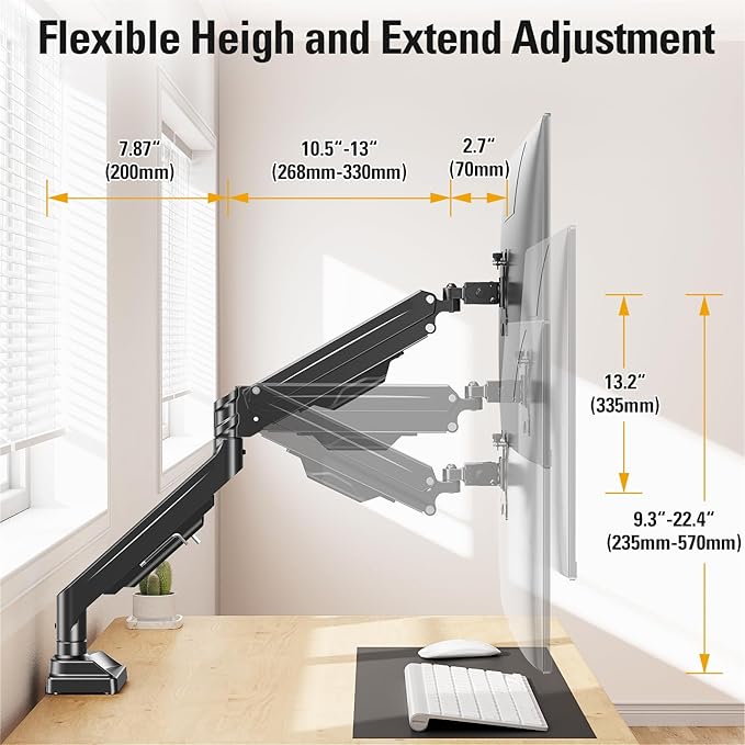 DreamAxis Heavy Duty Single Monitor Arm - Image 4