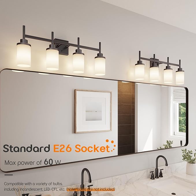 AONEON Bathroom Light Fixtures 4-Light Bathrom Vanity Lightings - Image 3