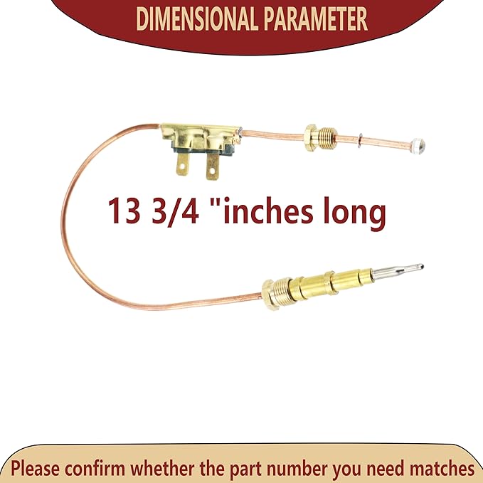 lrnyso heaters Thermocouple 13 3/4" 113884-01 26654 fits Desa, Remington Air - Image 4