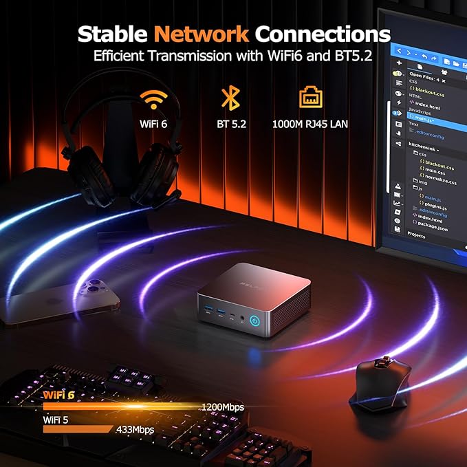 PELADN Gaming Mini PC 7735U 32GB Dual DDR5, 1TB PCIe3.0 SSD - Image 7