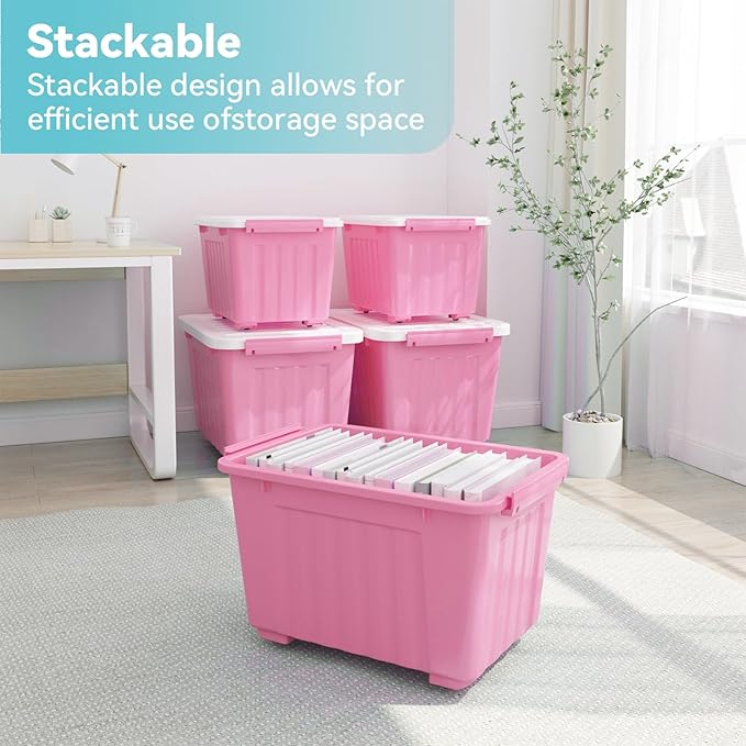 Nazhura Plastic Storage Bin, Stackable and Nestable Storage Boxes - Image 5