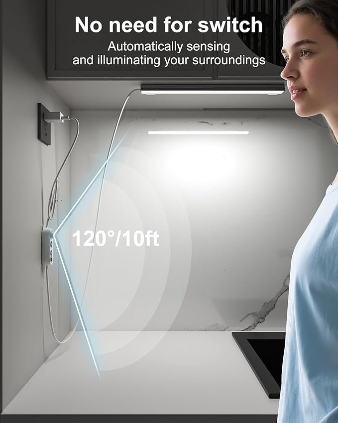 ASOKO Motion Sensor Dimmable Led Under Cabinet Lighting, 14.5in USB Plug-in - Image 3