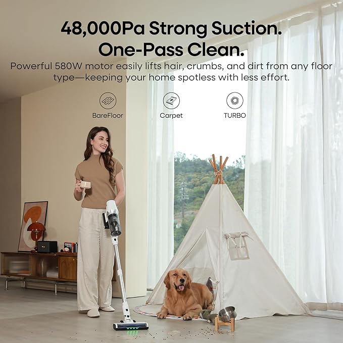 ElecKeys Cordless Vacuum Cleaner, 580W 48KPA 65Mins Vacuum Cleaners - Image 2