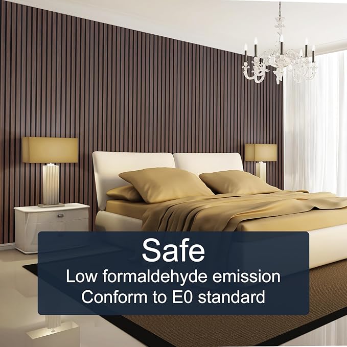 NeatiEase Wood Panels for Wall, 4-Piece 96" x 12.6" Soundproof Wood Slat Wall - Image 5