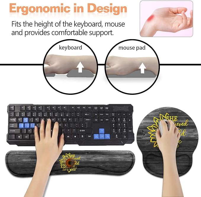 Keyboard Wrist Rest + Mouse Pad Wrist Support Set - Image 3