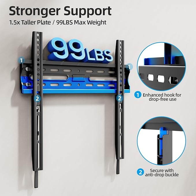 Fixed TV Wall Mount for Most 26-60 Inch Screen, Low Profile TV Mount - Image 2