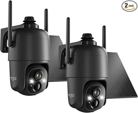 Dzees Solar Security Cameras Wireless Outdoor, 2K Battery Powered Security by Dzees