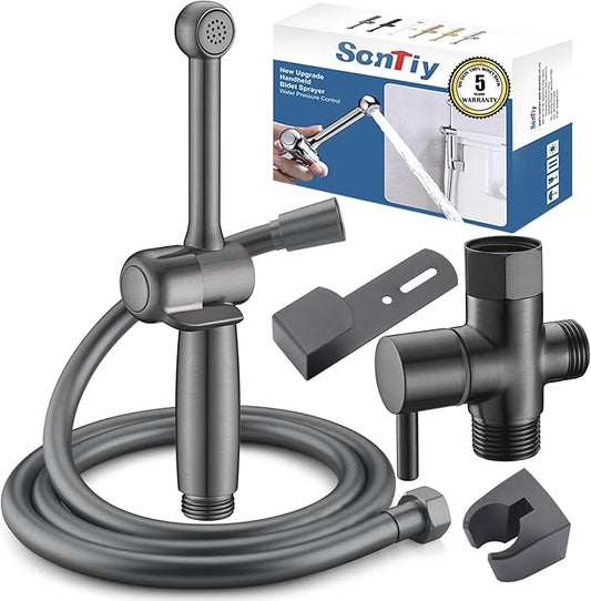 SonTiy Handheld Bidet Toilet Sprayers Black Stainless, Cloth Diaper Sprayer by SonTiy