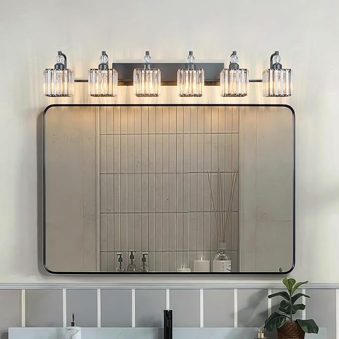 BBLLWJ 6 Light Bathroom Vanity Light Modern Black Vanity Light Fixtures - Image 5