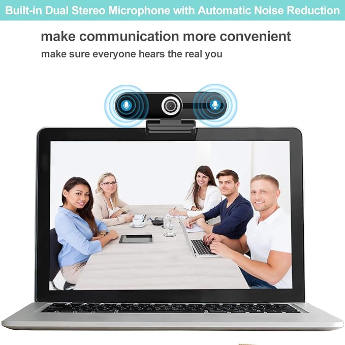 UHD 4K Webcam with Microphone: 8MP USB Computer Web Camera with Privacy Shutter - Image 3