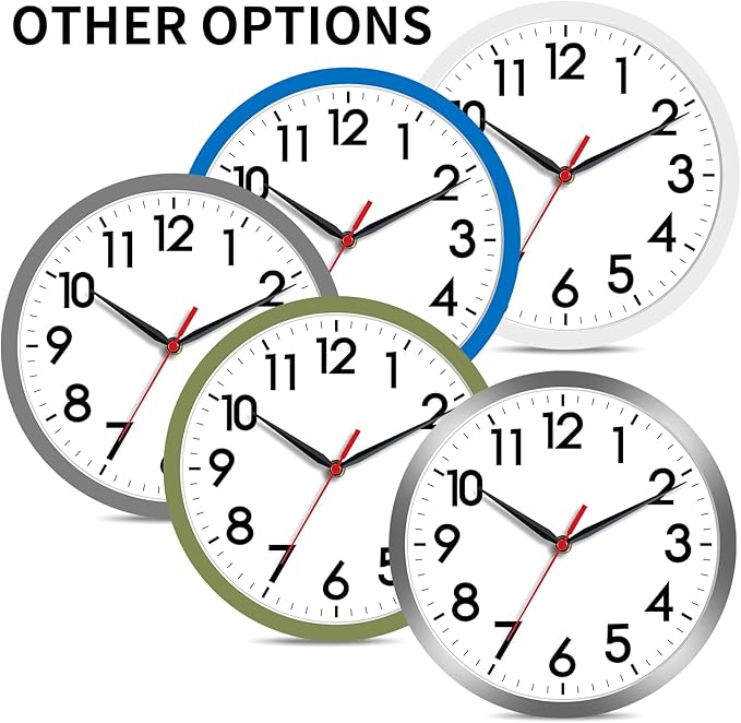 AKCISOT Wall Clock, Modern Small Wall Clocks Battery Operated 8 Inch, Silent - Image 2
