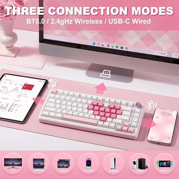 YUNZII B75 PRO Wireless Mechanical Keyboard, 75% Layout - Image 3