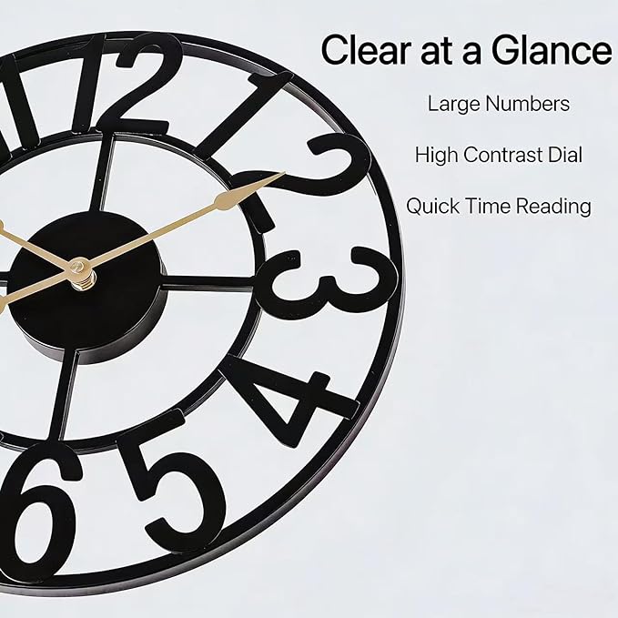 Alarmore Wall Clocks for Living Room Decor, Large Wall Clock Silent Battery - Image 7