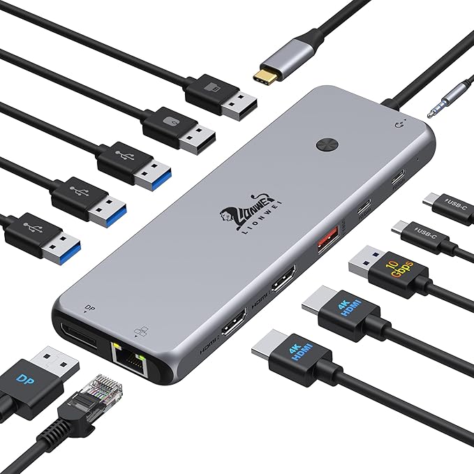 13 in 1 USB C Docking Station by LIONWEI