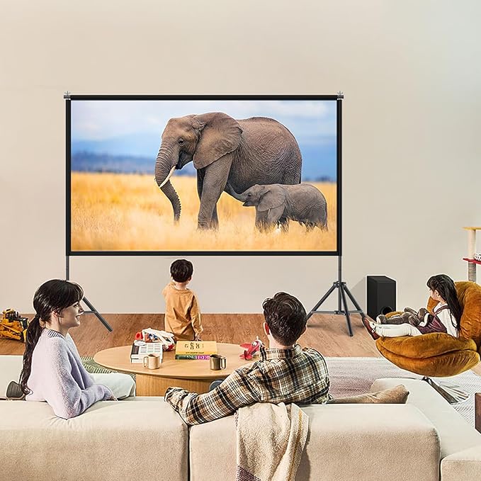 TOWOND Projector Screen with Stand, 120 inches Indoor Projector Screen Outdoor - Image 8