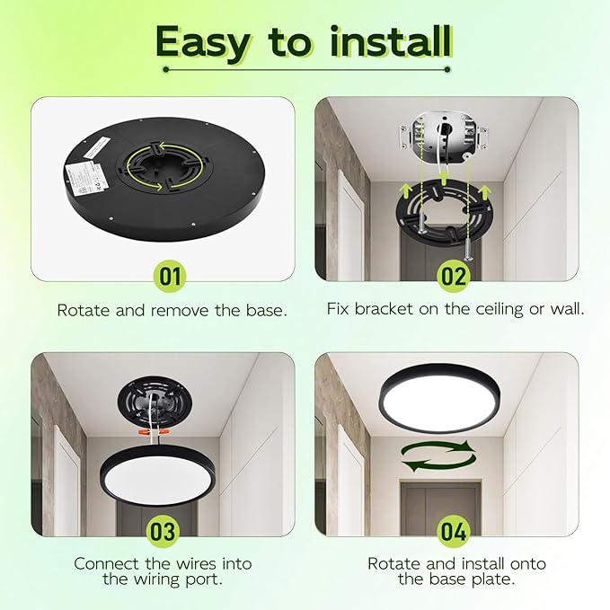 hykolity 9 Inch Selectable CCT LED Round Flat Panel Light, 18W 1800LM - Image 7