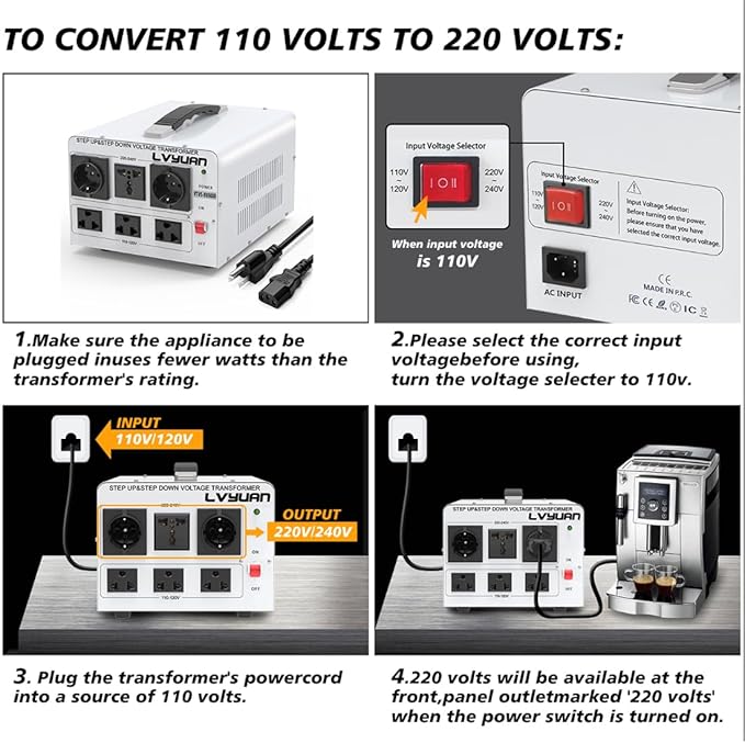 LVYUAN Heavy Duty 5000W Watt Voltage Transformer Converter Step Up/Down - Image 4
