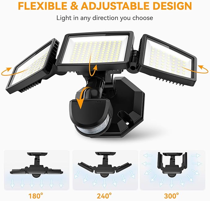 PURICH Upgraded LED Security Lights Motion Sensor Light Outdoor, Waterproof - Image 2