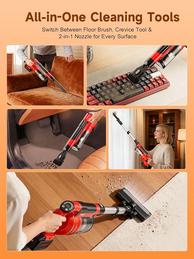 60KPa Cordless Vacuum Cleaner for Home, 700W Brushless Motor Handheld Vacuum - Image 8