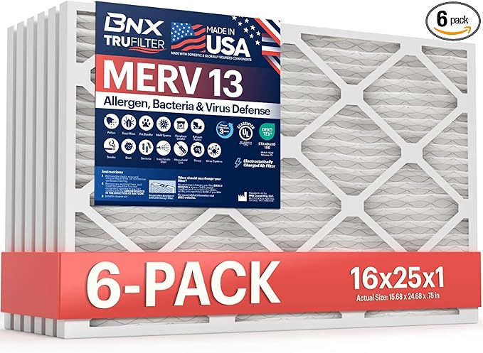 BNX TruFilter 16x25x1 Air Filter MERV 13 by BNX