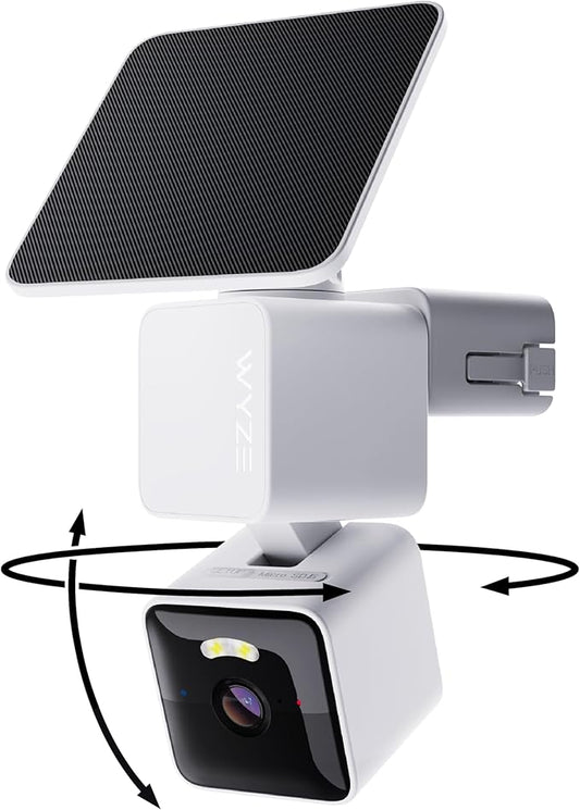 WYZE Solar Cam Pan, AI Security Cameras Wireless Outdoor, Battery Powered by WYZE