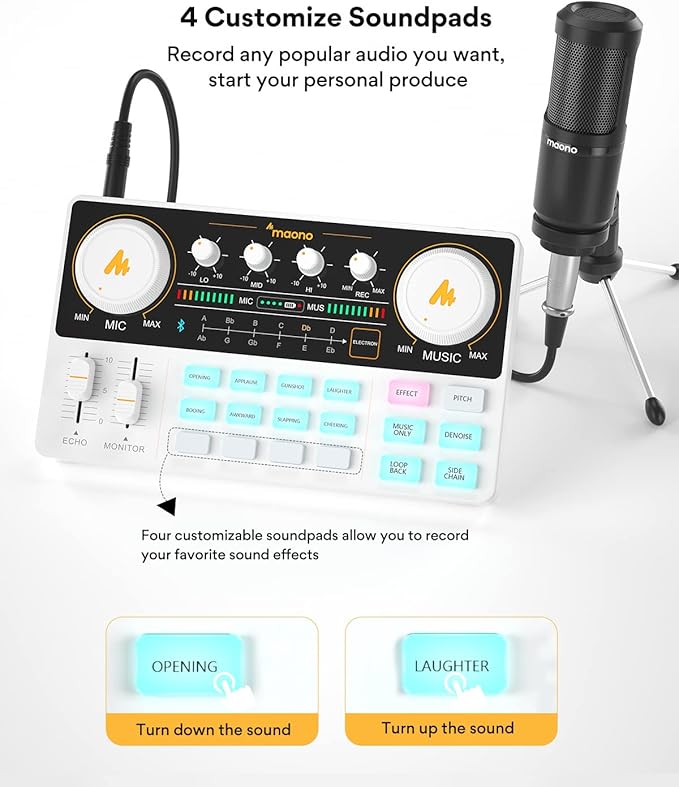 MAONO Podcast Equipment Bundle Audio mixer All-in-One Podcast Production Studio - Image 4