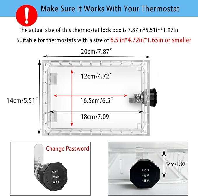 Young Dance Universal Thermostat Combination Lock Box, Thermostat Cover Fits - Image 2