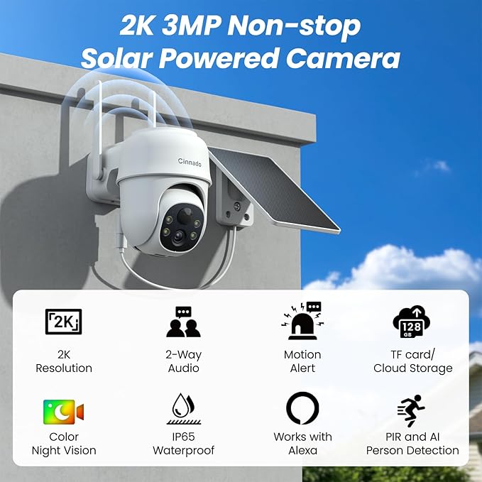Cinnado 2K Cameras for Home Security-2.4G WiFi Outdoor Camera Wireless - Image 2