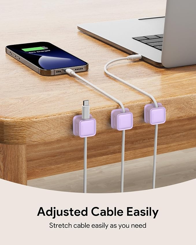 8 Pack Magnetic Cord Organizer, Easy Secure Adhesive Cable Management, Wire - Image 2
