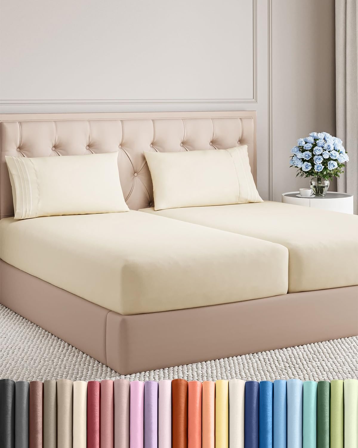 Split King Size 5 Piece Sheet Set