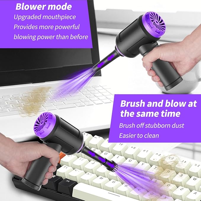 Meudeen 14500 Pa Computer Vacuum Cleaner Mini & 110000RPM Compressed Air Duster - Image 3