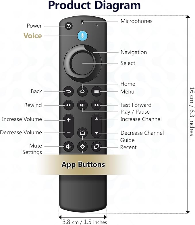 Replacement Voice Remote for Fire Smart Stick 4K/4k Max, Stick/Lite/HD - Image 6