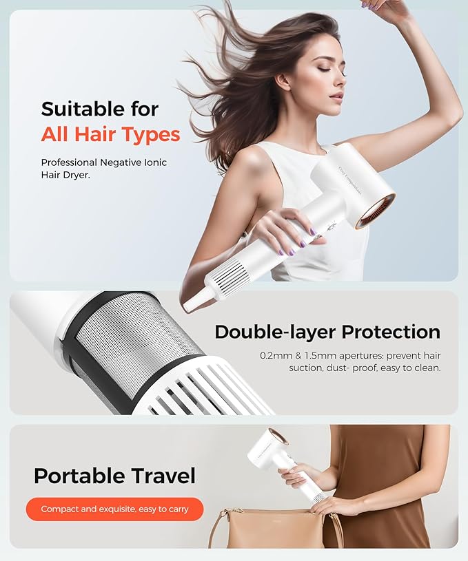 Cosy Companions Hair Dryer, 150000 RPM High-Speed Blow Dryer - Image 8