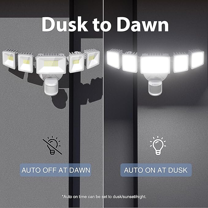 Onforu 120W 12000LM LED Security Lights Motion Sensor Outdoor, Dusk to Dawn - Image 6