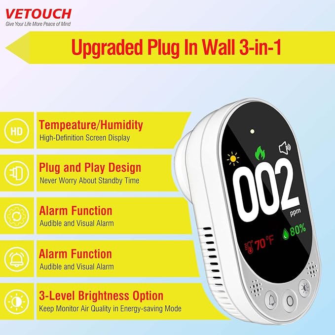VETOUCH Plug-in Carbon Monoxide Detector - Image 2
