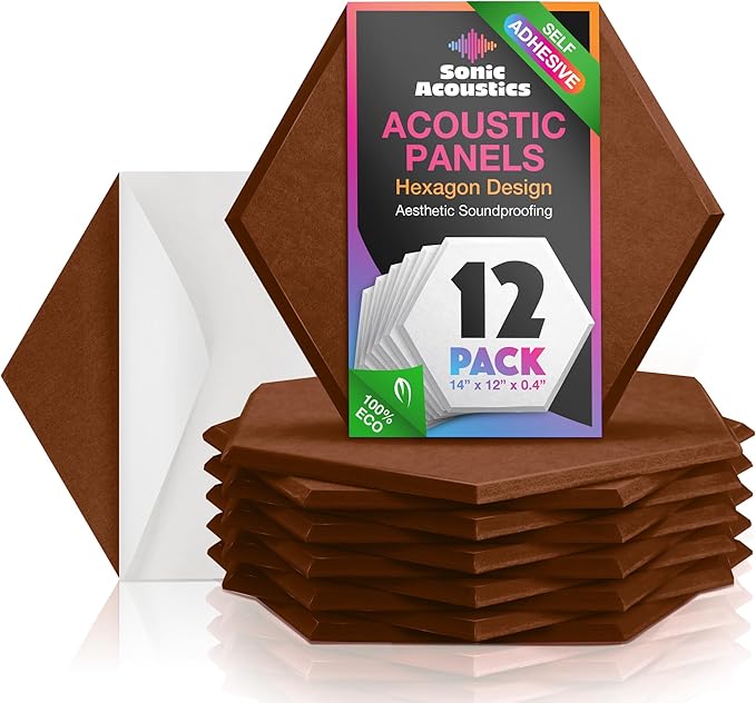 Acoustic Panels 12 Pack Soundproof Wall Panels, High-Density Wall Decoration by SonicAcoustics