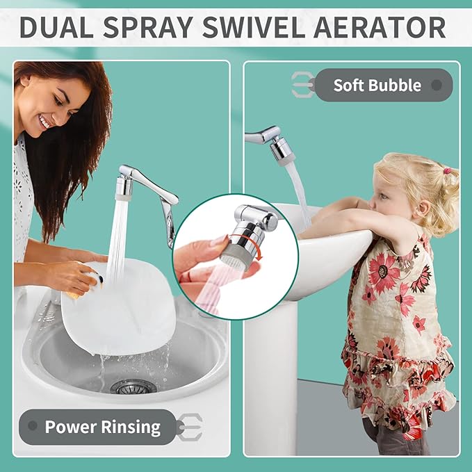 CECEFIN 1080°Rotating Faucet Extender Double Extension - Image 3