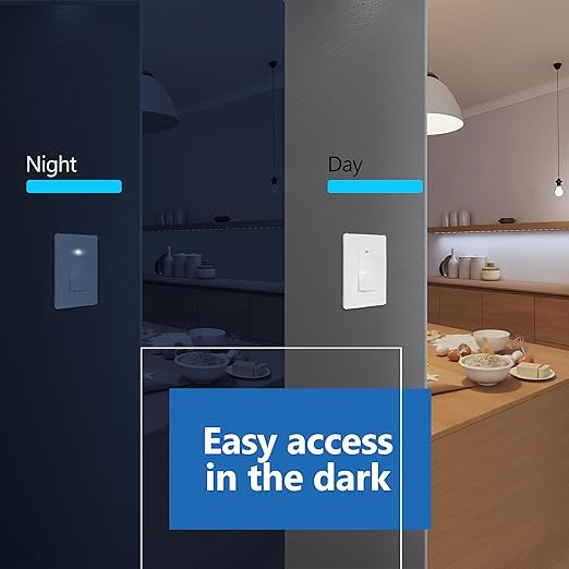 LIDER Minimalist Design Matte Finish Lighted Decorator Switch, Single Pole - Image 7
