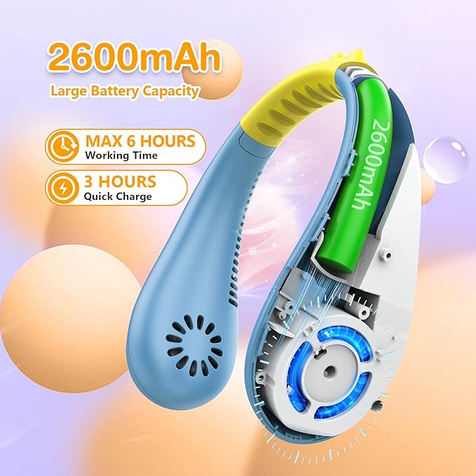 Kids Neck Fan, Portable Bladeless Fans - Image 2