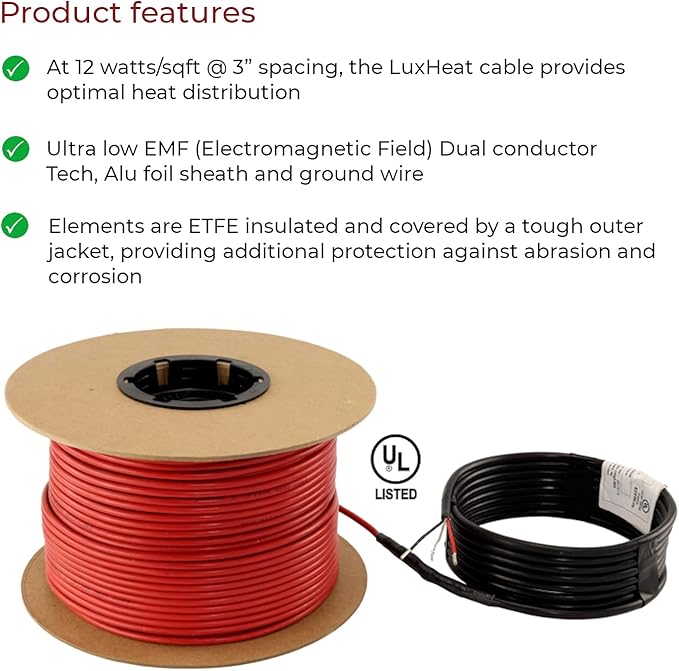 LuxHeat 200sqft Floor Heating Cable Kit - 240v Infloor Heat Kit - Image 8