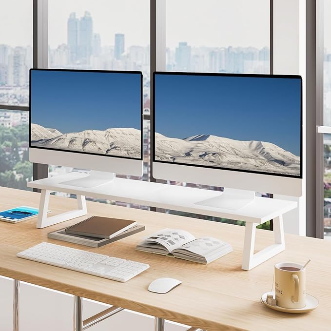 TEAMIX White Dual Monitor Riser - Image 3