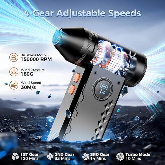 Compressed Air Duster, 150000RPM Electric Air Duster - Image 2