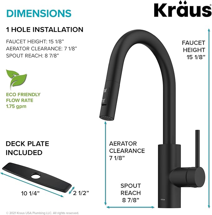 KRAUS Oletto Single Handle Pull Down Kitchen Faucet - Image 5